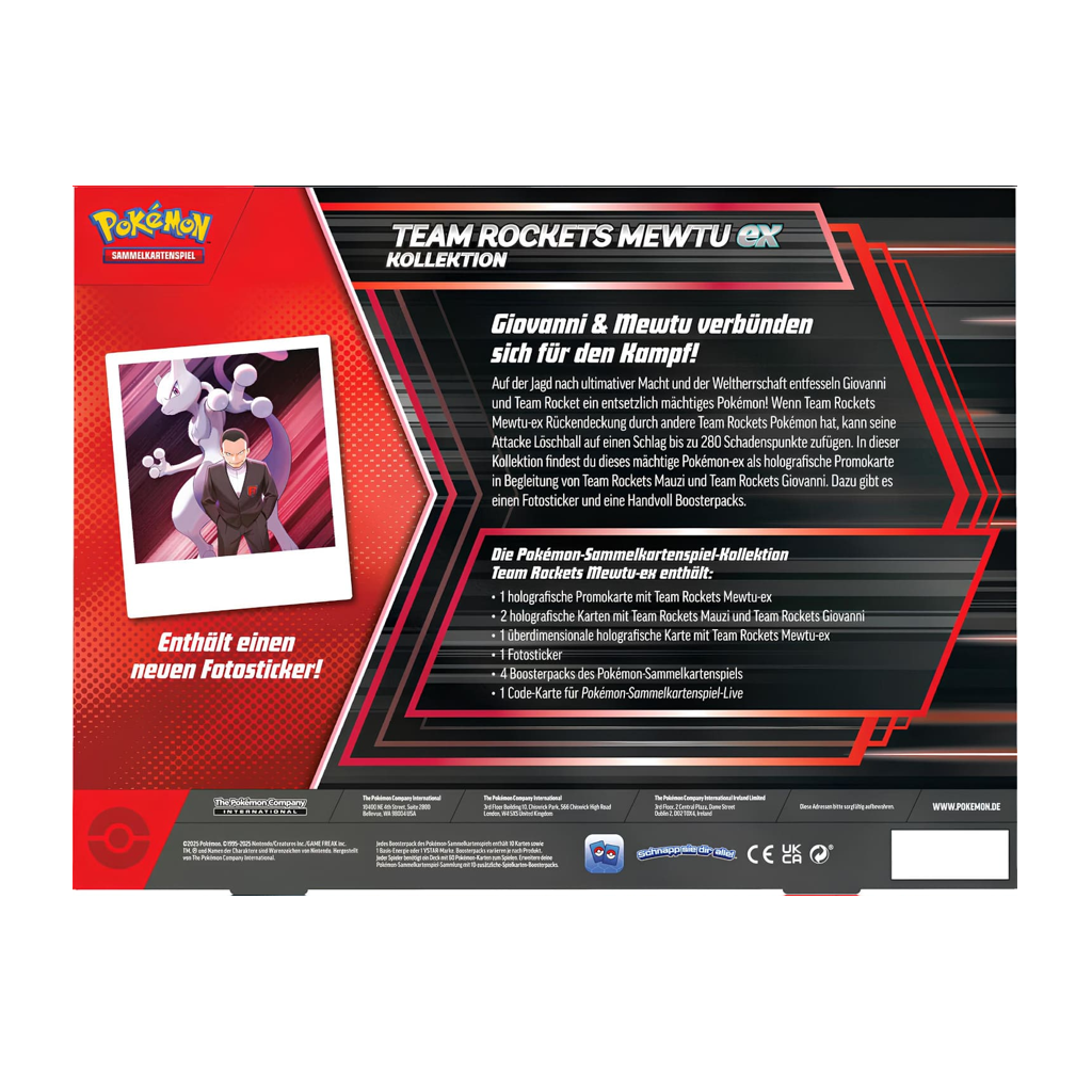 Pokemon Rockets Mewtu ex Kollektion Deutsch