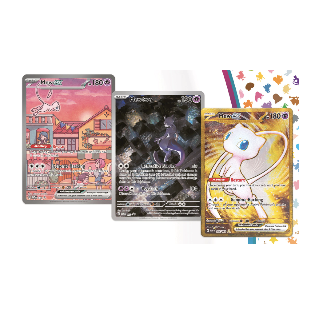 Pokemon 151 Ultra Premium Collection Mew ex / Mewtu / Mew ex Gold Metal Karten Englisch