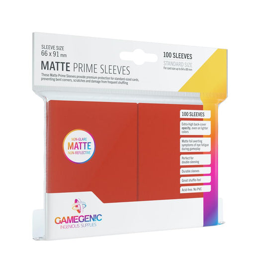GAMEGENIC - Matte Prime Sleeves Red / Rot (100 Sleeves)
