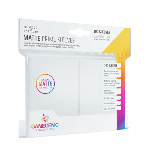 GAMEGENIC - Matte Prime Sleeves White / Weiß (100 Sleeves)