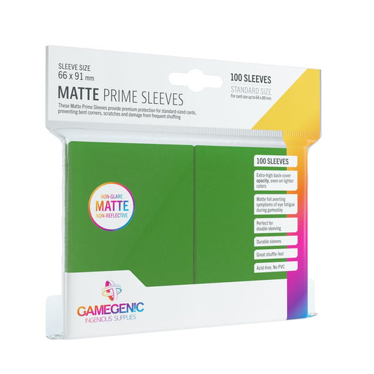 GAMEGENIC - Matte Prime Sleeves Green / Grün (100 Sleeves)