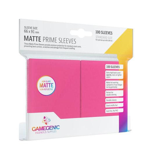 GAMEGENIC - Matte Prime Sleeves Pink / Pink (100 Sleeves)