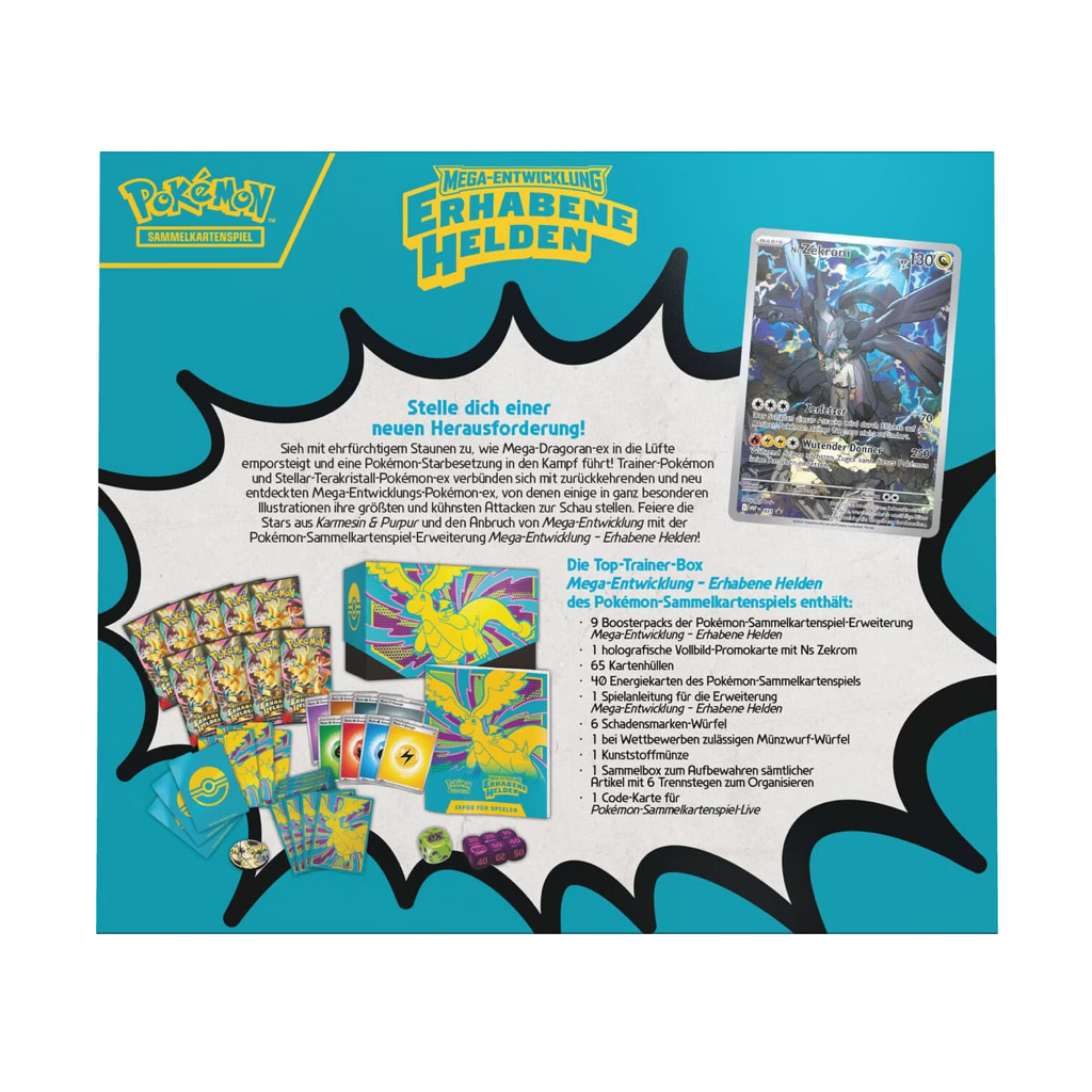 Pokemon Mega Entwicklung - Erhabende Helden - Top Trainer Box Deutsch ab 20.02.2026 ! Bitte Beschreibung lesen !