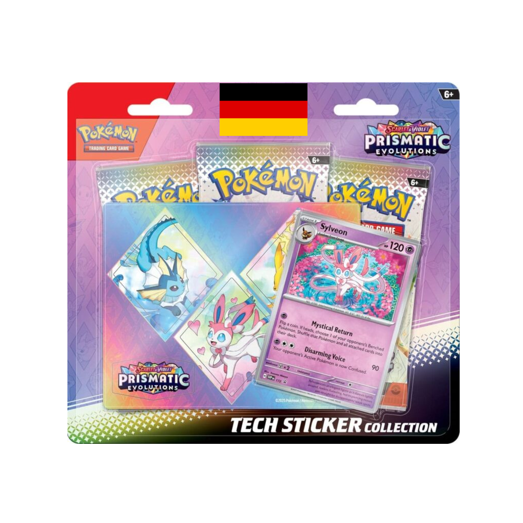 Pokemon Karmesin und Purpur - Prismatische Entwicklungen Tech Sticker Kollektion (3 verschiedene Motive) Deutsch ab 17.01.2025