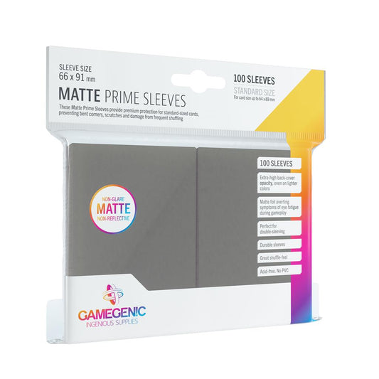 GAMEGENIC - Matte Prime Sleeves Dark Gray / Dunkel Grau (100 Sleeves)