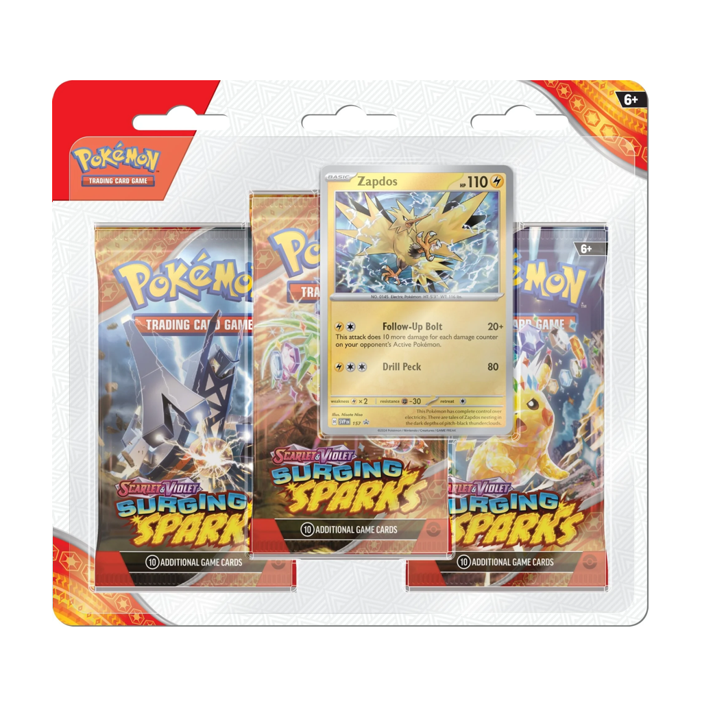 Pokemon Scarlet & Violet - Surging Sparks 3er Blister / 2 Varianten Englisch ab 08.11.2024