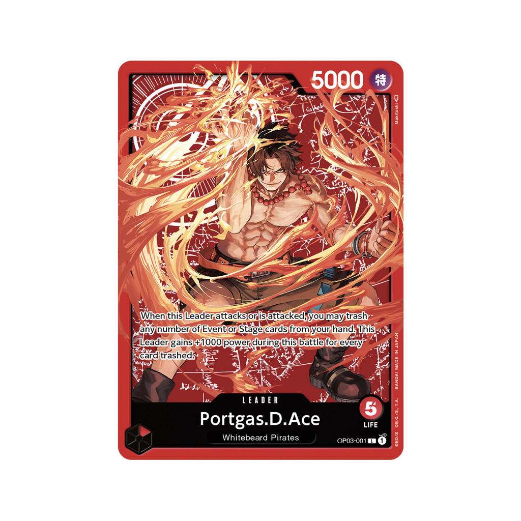 One Piece Card Game - Portgas D. Ace Promo Karte (OP03-001) Englisch