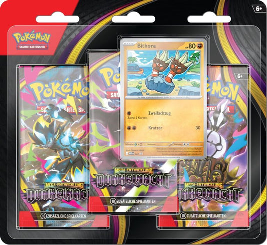Pokémon – Mega-Entwicklung: Dunkelnacht – 3-Pack-Booster-Blister – Bithora