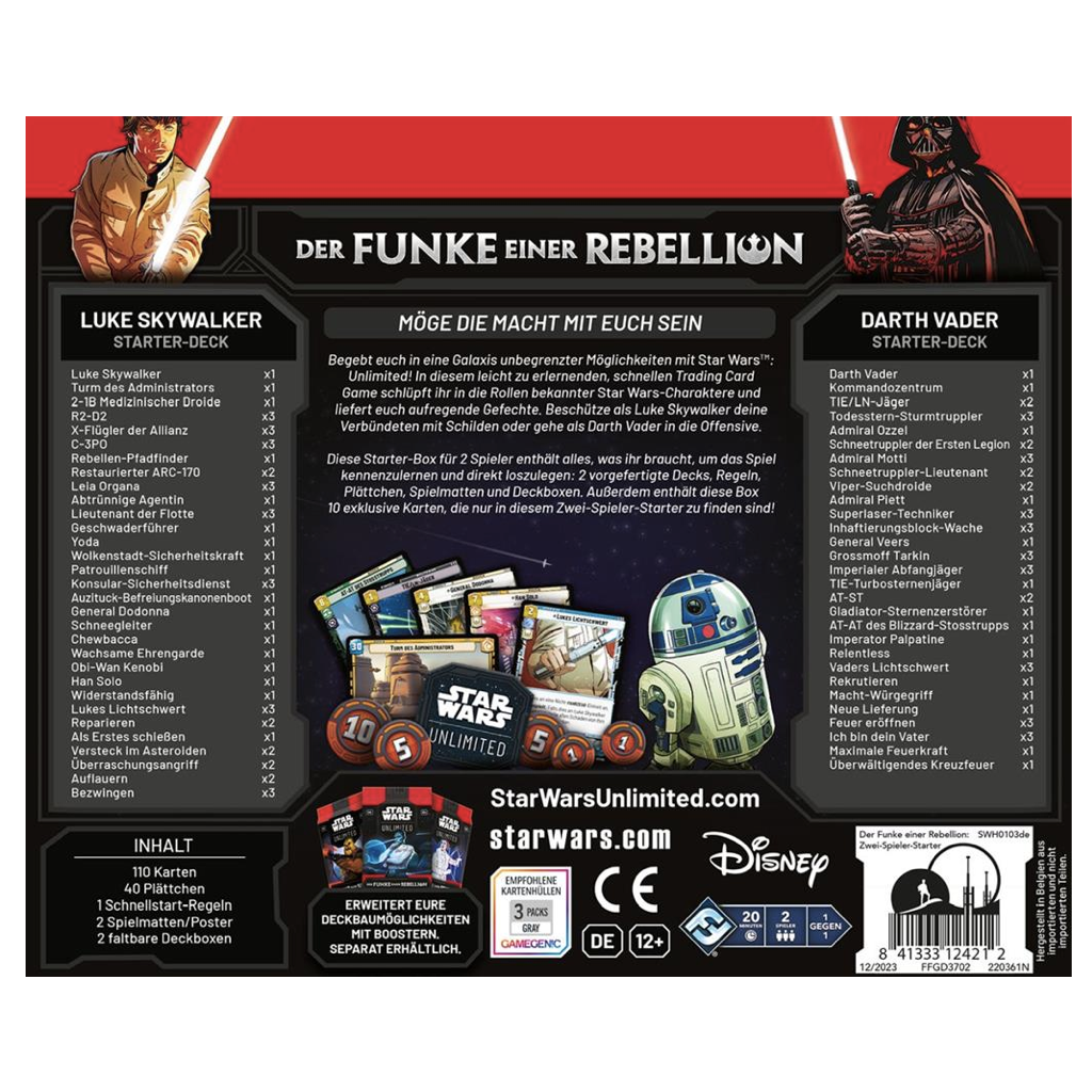 FFG - Star Wars: Unlimited - Der Funke einer Rebellion Zwei Spieler Starter Deutsch