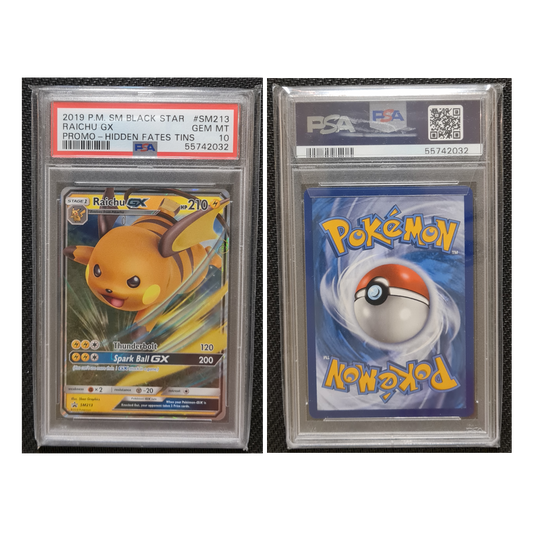 Pokemon Raichu GX SM213 - Hidden Fates EN - PSA 10 GEM Mint